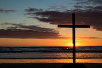 Cross on a beach